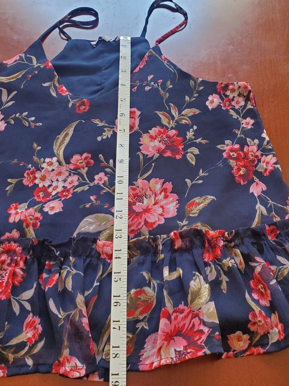 Patrons of Peace Blue Top with Pink and Green Trim Size S - Picture 6 of 8